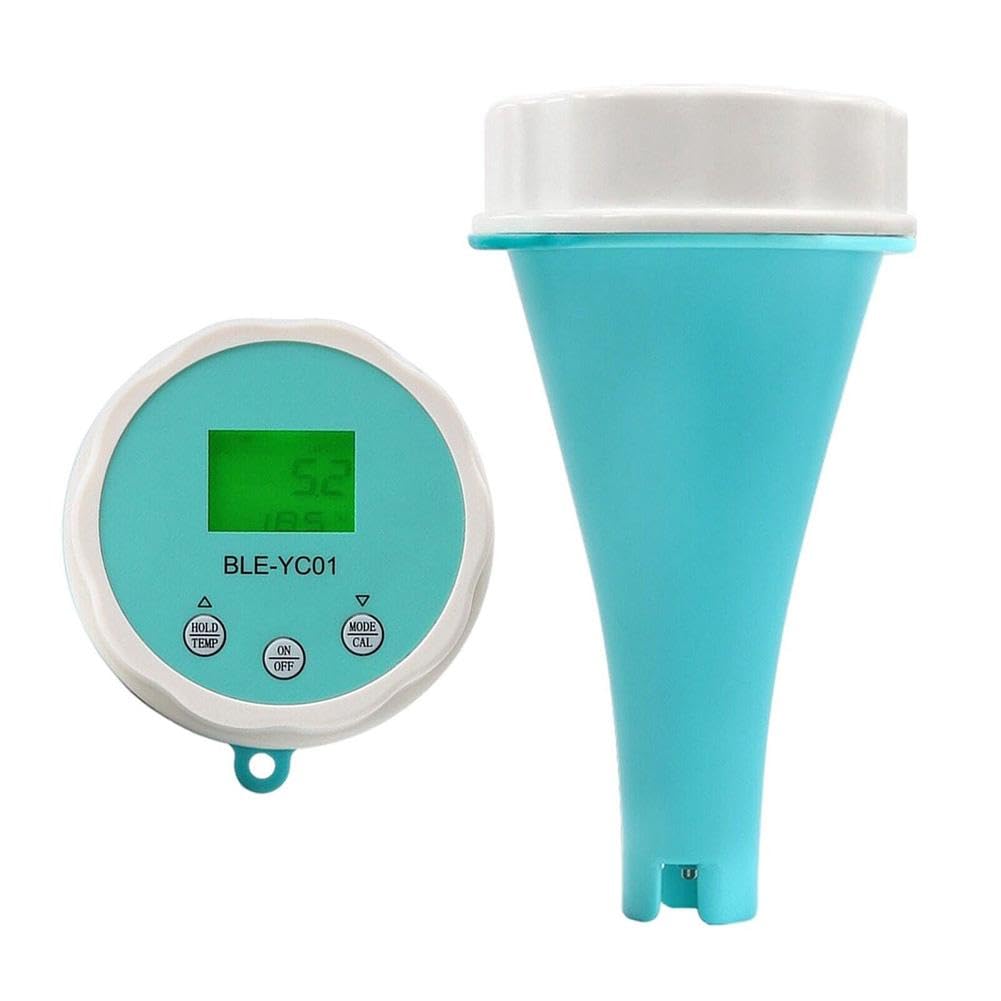 Tester miernika PH, Detektor monitorowania jakości wody w basenie 6 w 1 PH EC zdalny wyświetlacz temperatury TDS Viewin testowanie chloru podświetlenie LCD,Woda pitna, Hydroponika, SPA, Browarnictwo