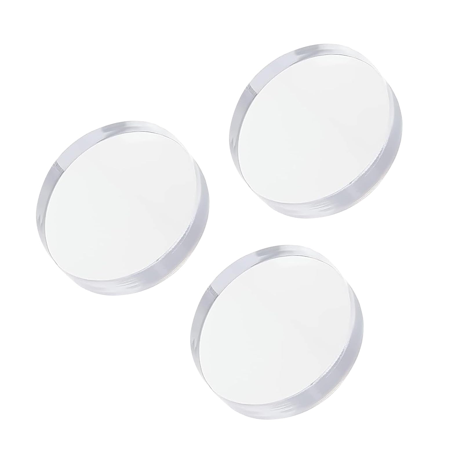 EYRMQWJPC Acrylic Cube Display Block, Acrylic Square And Cylinder Display Blocks, 6cm Diameter, Heights 1-3cm, Pack Of 3(Height 2.5cm)