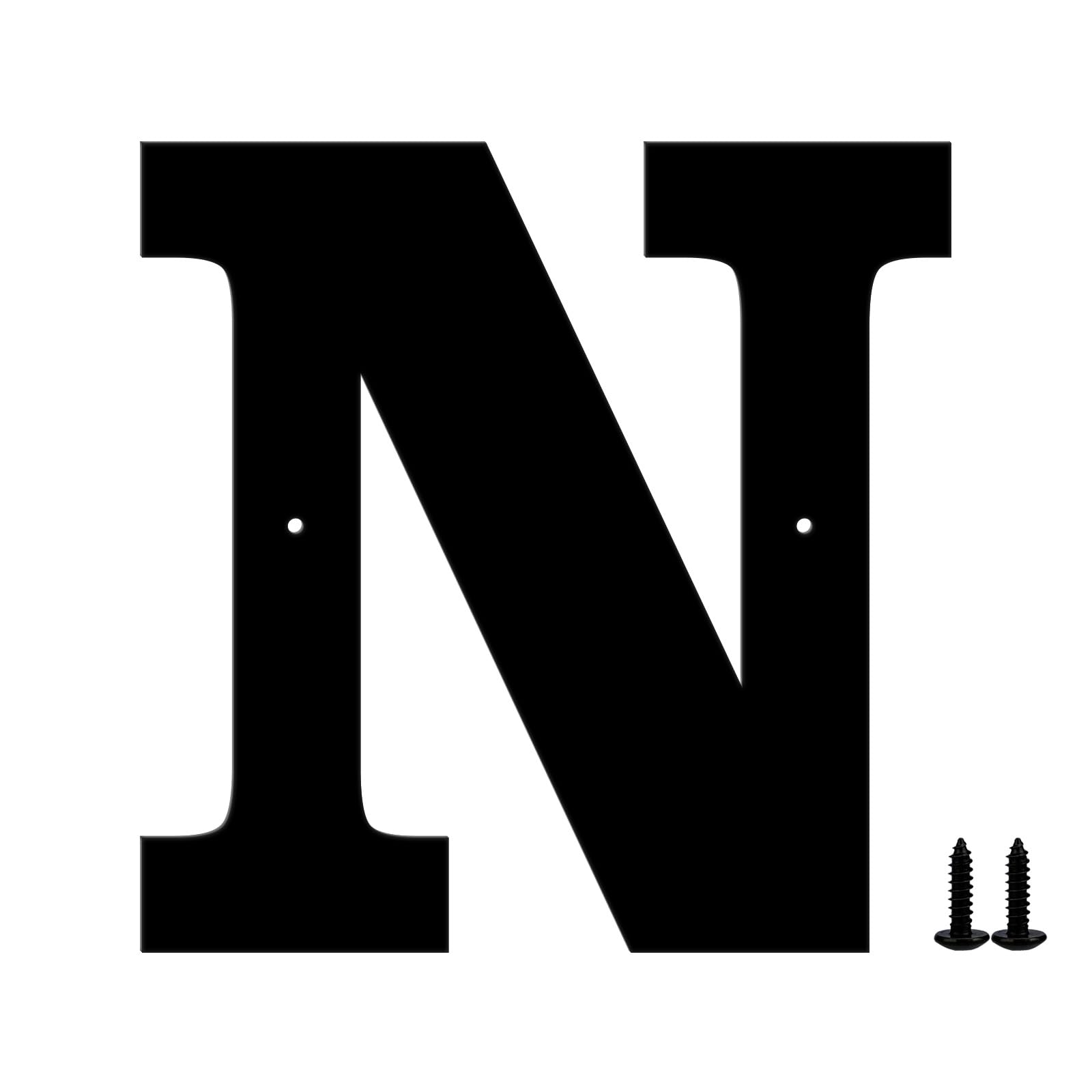 28 Inch House Numbers and Metal Letters for Outdoor Signs – Coated Address Letters for Garden, Door, and Mailbox Decoration, House Letters for Outside with Easy Installation Nail Kit (Letter N)