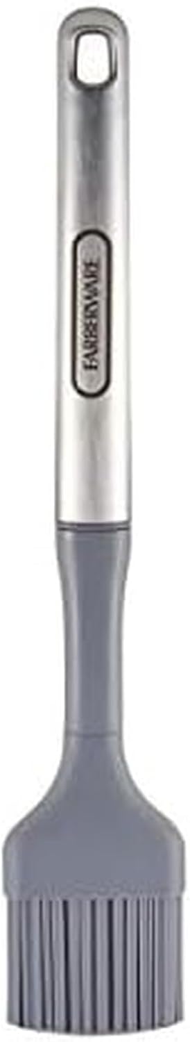 Farberware Pro Silicone Basting Brush, 11 Inch Pastry Brush for Basting Roasts, Spreading Butter on Breads and Pastries, Heat-Resistant to 450 Degrees F, Dishwasher Safe, Stainless Steel Handle