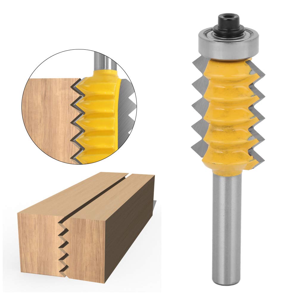 Zestaw Bitów Frezarskich, 8 Shank Frez do Drewna Szyna Stile Router Dwustronny Klej do Palców Wspólny Frez do Obróbki Drewna Frez do Drewna z Konstrukcją Zapobiegającą(Nóż wielozębny 8X30)