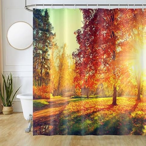 Uiiooazy Rideau Douche Automne Cover
