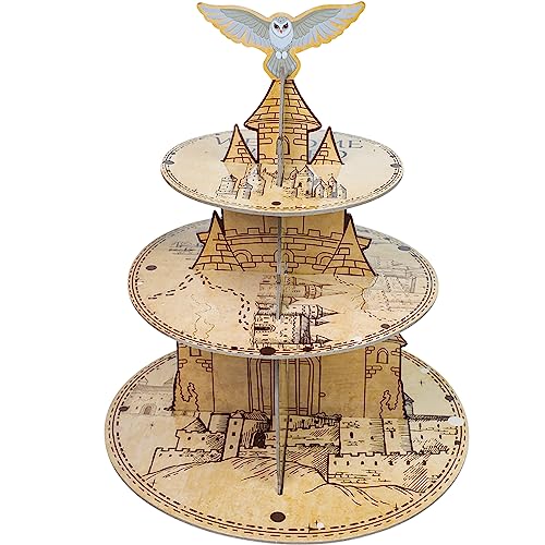 3-Tier Magical Wizard Cupcake Stand Wizard Birthday Party Cake St...