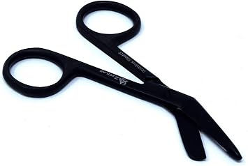 All Black Fluoride Coated Color Lister Bandage Scissors 3.5" 8.9cm, Premium Grade