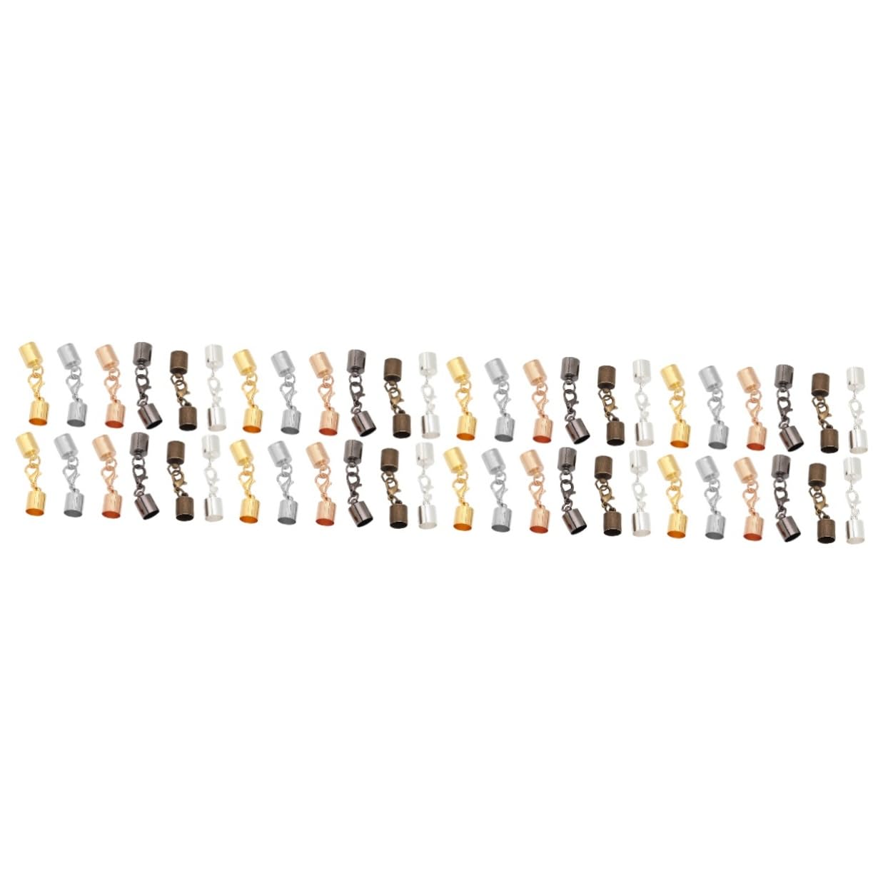 Fermoirs type homard pour porte-clés et bracelets, kit de DIY argenté vieilli avec accessoires