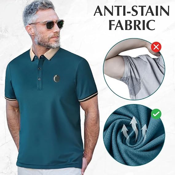2PCS Men's Ice Silk Breathable Embroidered Polo, Gentclassic - Men's Breathable Ice-Silk Stretch Shirt (4XL,05)