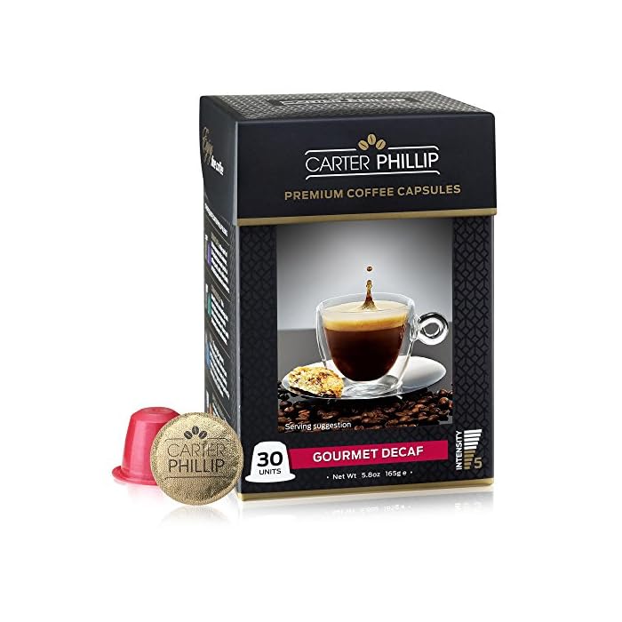 Buy Decaf Espresso Capsules Compatible with Nespresso 30 CARTER PHILLIP Premium Coffee