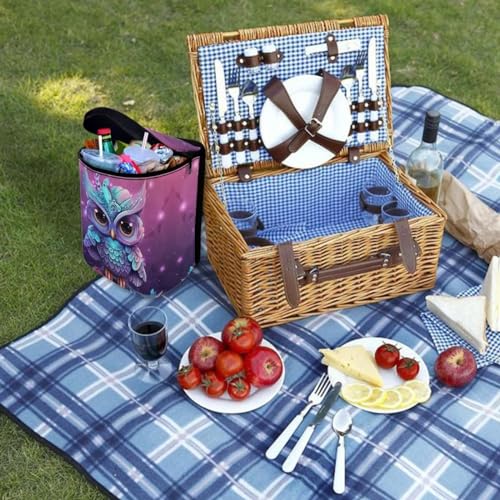 Image of DISNIMO Cartoon Owl Car Trash Can Easy-to-Install Car Accessory Interior, Leak-Proof Car Garbage Can Bin Organizer Storage Bag for The Back Seat of Any Cars, Sedans, SUVs & Trucks