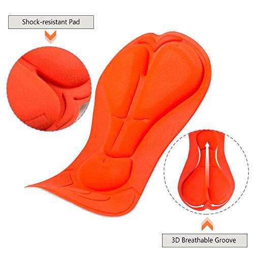 Shorts de ciclismo, Andoer Calça calça de bicicleta acolchoada 3D para ciclismo masculino com gel ca