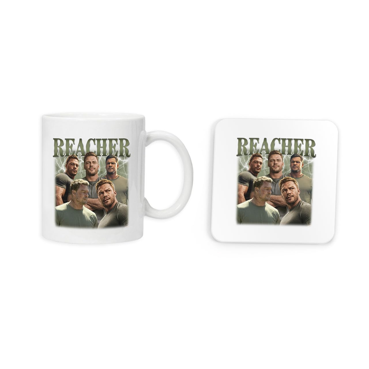 New Spirit Original White Jack Reacher Mug And Coaster Drinking Set Tea And Coffee Set Cute Mug And Coaster Aesthetic Fun Funny Pretty