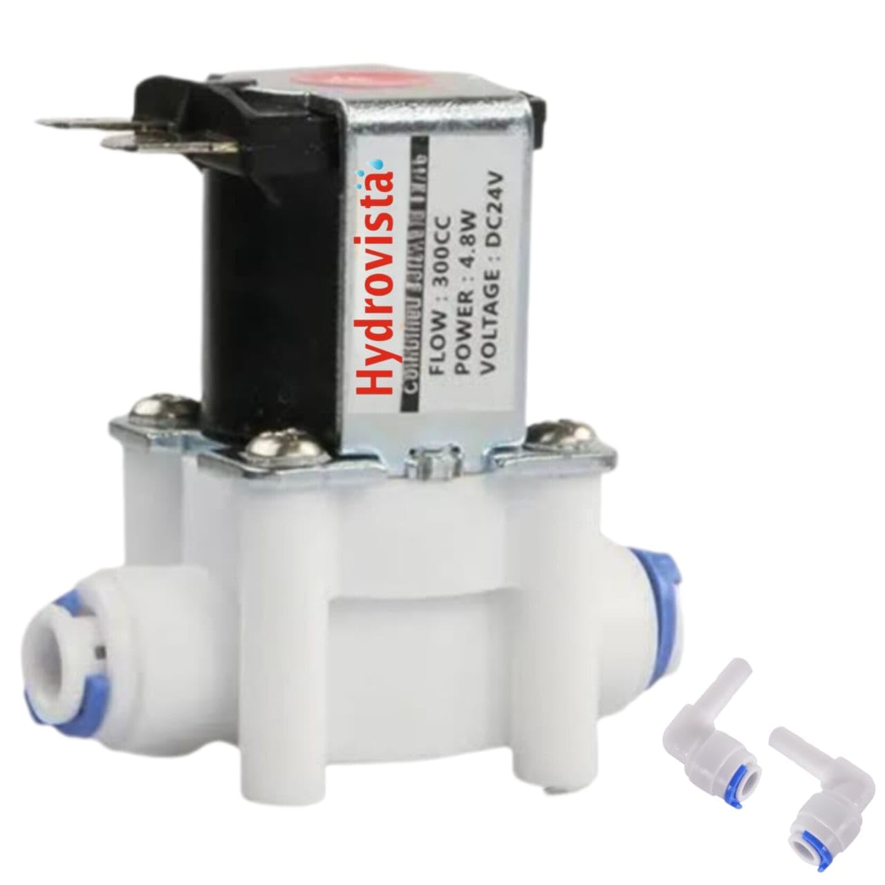 24V DC Solenoid Valve for RO | 300CC Flow, 4.8W Electric Water Inlet Valve with Push Fit Connectors-image-42