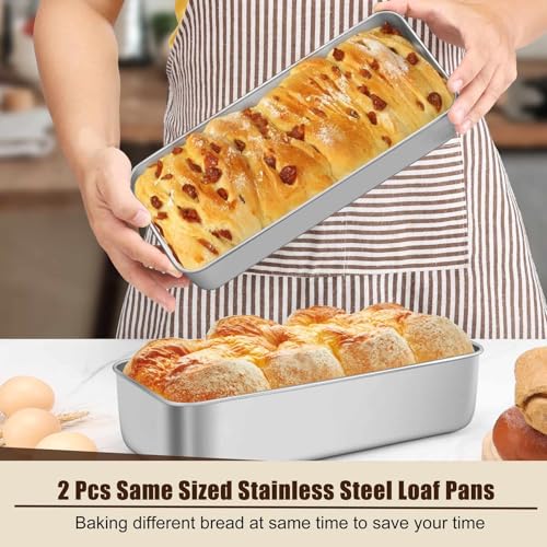 Image of P&P CHEF Stainless Steel Loaf Pan, 2PCS