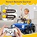 Ride on Toy for Kids, Different 2-in-1 Truck/Go Kart Freely Switched, 12V Battery Powered Cars for Kids w/Remote Control, Creative Building Block, Ride on Car w/4-Wheel Suspension, LED Lights (Blue)