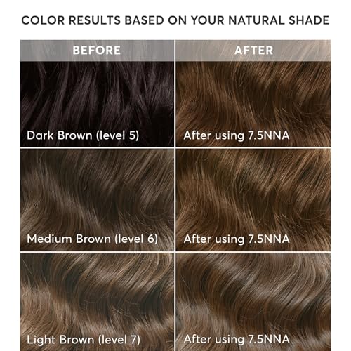 Image of Madison Reed Radiant Hair Color Kit - 7.5NNA Light Neutral Brown (Umbria Brown), Permanent Hair Dye for Resistant Grays, 100% Gray Coverage | PPD-Free & Ammonia-Free, 1 Pack