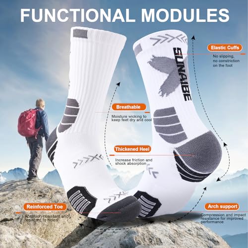 Basketball Socks for Men,Performance Cushioned Men's Athletic Crew Socks with Arch Compression for Basketball Sports2