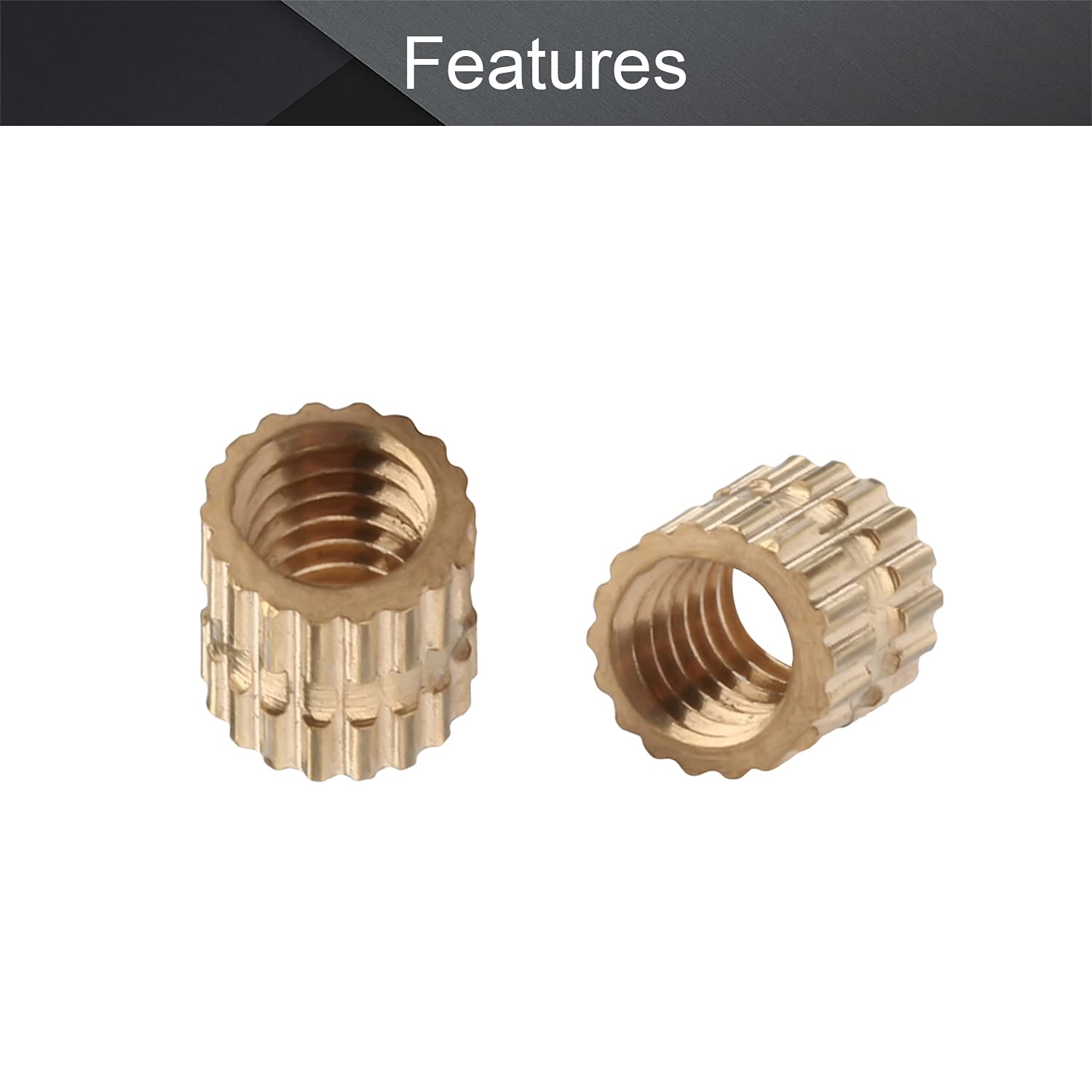 MroMax M4 X 4 X 5mm Brass Threaded Insert Nuts - 200PCS Kit For Furniture & DIY Assembly