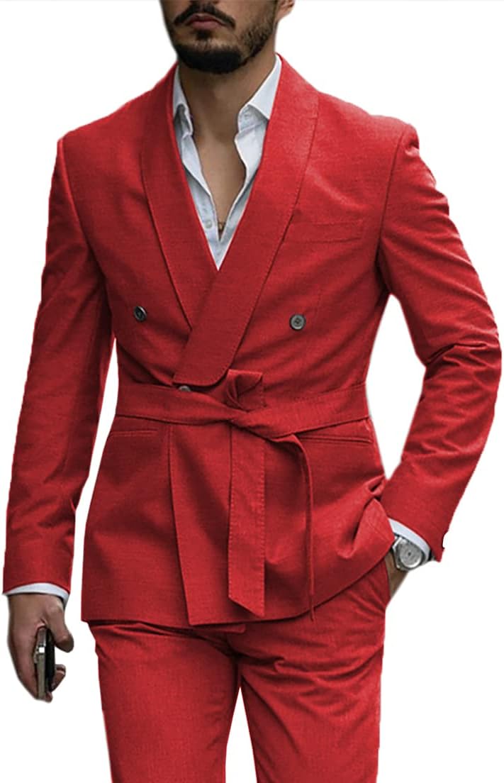 Mens Suits 2 Pieces Casual Tuxedos Summer Beach Suit Sets