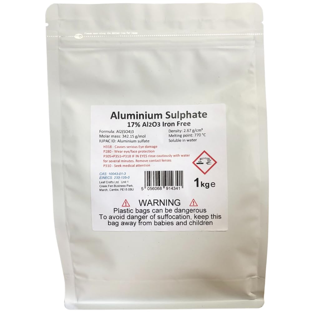 1kg of Aluminium Sulphate Al2(S04)3 Iron Free - Mordant/Purifier/PH reducer