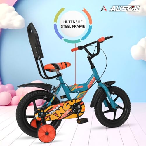 Image of Austin Tango Kids Bike - Comfort & Convenience with Side Support Backrest and Chain Cover (14T Road Cycle)