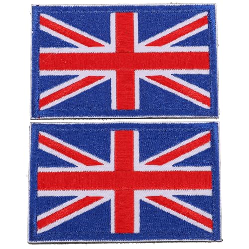 Kichvoe Parches Bordados de Bandera Nacional 2 Piezas Lavables a Máquina Adhesivos para Manualidades DIY de Poliéster para Mochilas y Sombreros