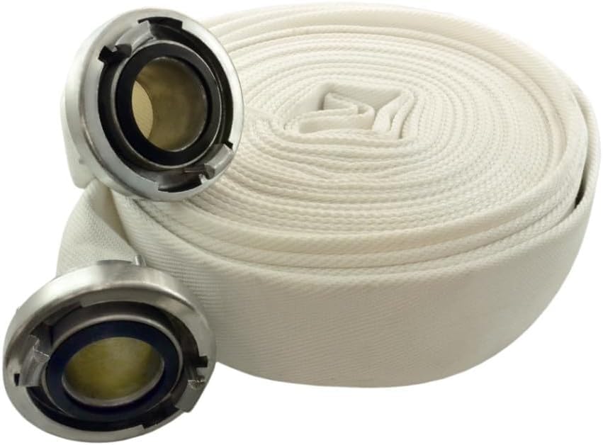 D-25 Tuyau 1" - 20 m avec raccords Storz - Tuyau de pompier - Tuyau tissé - Tuyau industriel - Tuyau plat avec raccord Storz (D-25 - 20 m)