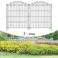 Decorative Animal Barrier Dog Garden Fence 12 Pack - 30 in(H) x 23.6 ft(L) No Dig Outdoor Decorative Fence Rustproof Metal Wire Panel Border, Rustproof Metal Wire Section Edging Fencing Panel