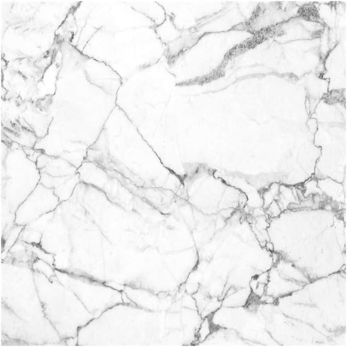 OERJU Casual Shower Curtain White Marbling Bath Curtain Modern Waterproof Polyester Fabric Bathroom Decor Set with Hooks 72x96inch