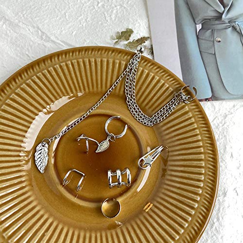 Sither 7 Piece Ear Cuff Earrings For Women Silver Ear Clips Ear Wraps Cuff Helix Cartilage Clip On For Teen Girls Halloween Christmas Party Gift For Her #TOP4