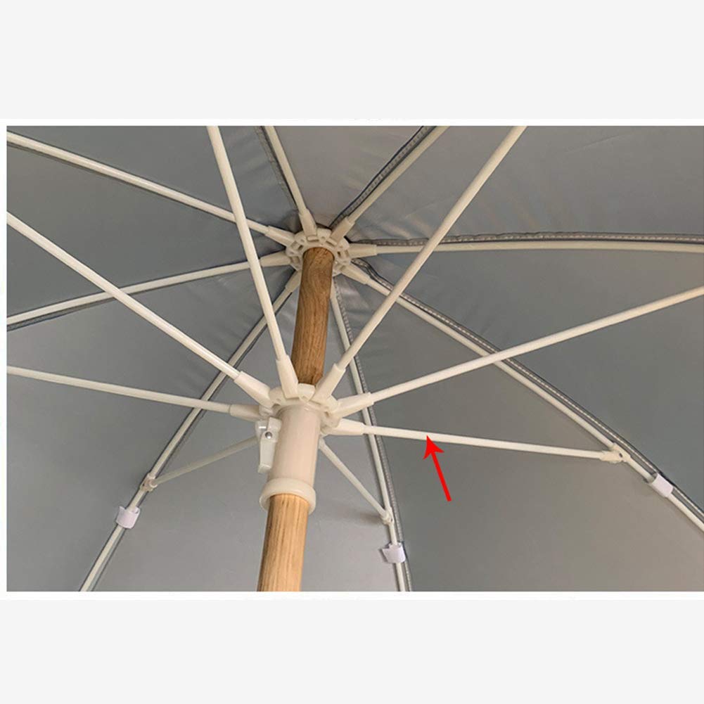 Parasol ogrodowy 2,2 m UV40, 8 żeber Drewniany parasol ogrodowy Wodoodporny z krzyżową podstawą Na plażę/basen/patio Parasol zewnętrzny Namiot przeciwsłoneczny dobry