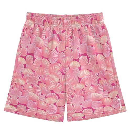 senya Boys Athletic Short Pink Seashells Soft Pants Summer Shorts Bottoms with Pocket