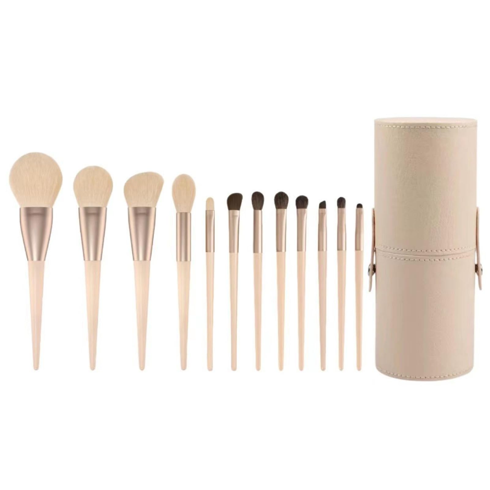 Juego de Brochas de Maquillaje Set de maquillaje 12 piezas: sombra ojos suave, polvo, rubor, corrector, brocha para Viajes