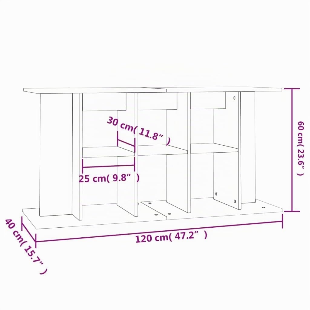 vidaXL Soporte para acuario madera ingeniería gris Sonoma 120x40x60 cm