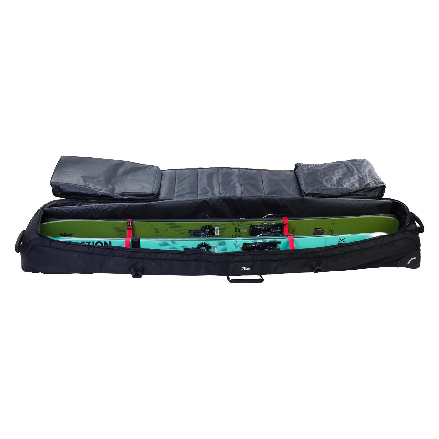 EVOC Snow Gear Roller Ski- und Snowboardtasche (für 3-4 Paar Ski oder 2 Snowboards, gepolstert, zusammenfaltbar, austauschbare Skate-Rollen, Lawinenfach)