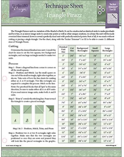 Studio 180 Design Technique Sheet - for Triangle Pizazz Quilting Blocks