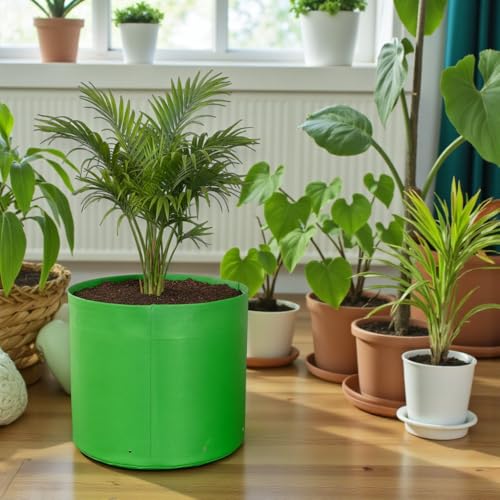 Image of HDPE UV Treated 340 GSM Plant Growing Bags for Terrace Gardening Easy to Use 15 x 12 Inch - Pack of 5