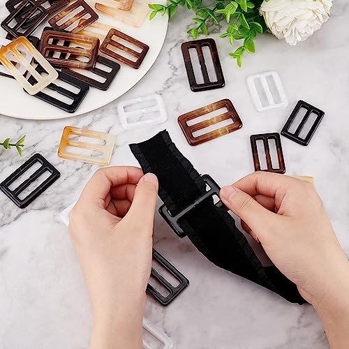 FINGERINSPIRE 30PCS 3.2cm Coat belt buckle 15 Styles Rectangular Resin Scarves Buckle Resin Silk Scarf Buckle Clothing Ring Wrap Holder for Clothing Blouse Scarf Fashion Decoration Accessories - Image 3