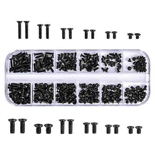 Chstarina 240 Piezas Kit de Tornillos de Ordenador 12 tamaños Surtidos - M2 M2.5 M3 Tornillos de Computadora Portátil Tornillos para Laptop Reparación para IBM HP DELL Toshiba Gateway Acer Lenovo