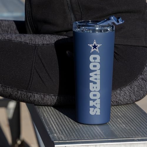 Image of Rico Industries NFL Football 24oz Stainless Steel Tumbler with Lid and Dual Functioning Lid