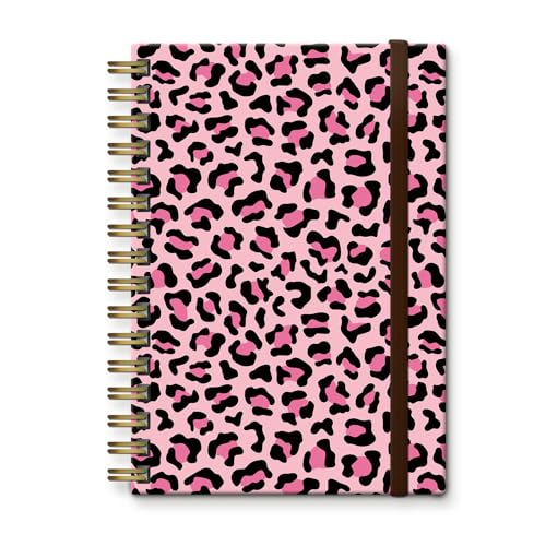 Carnet A5 pour écrire avec motif léopard rose, une idée cadeau originale pour femme et étudiante