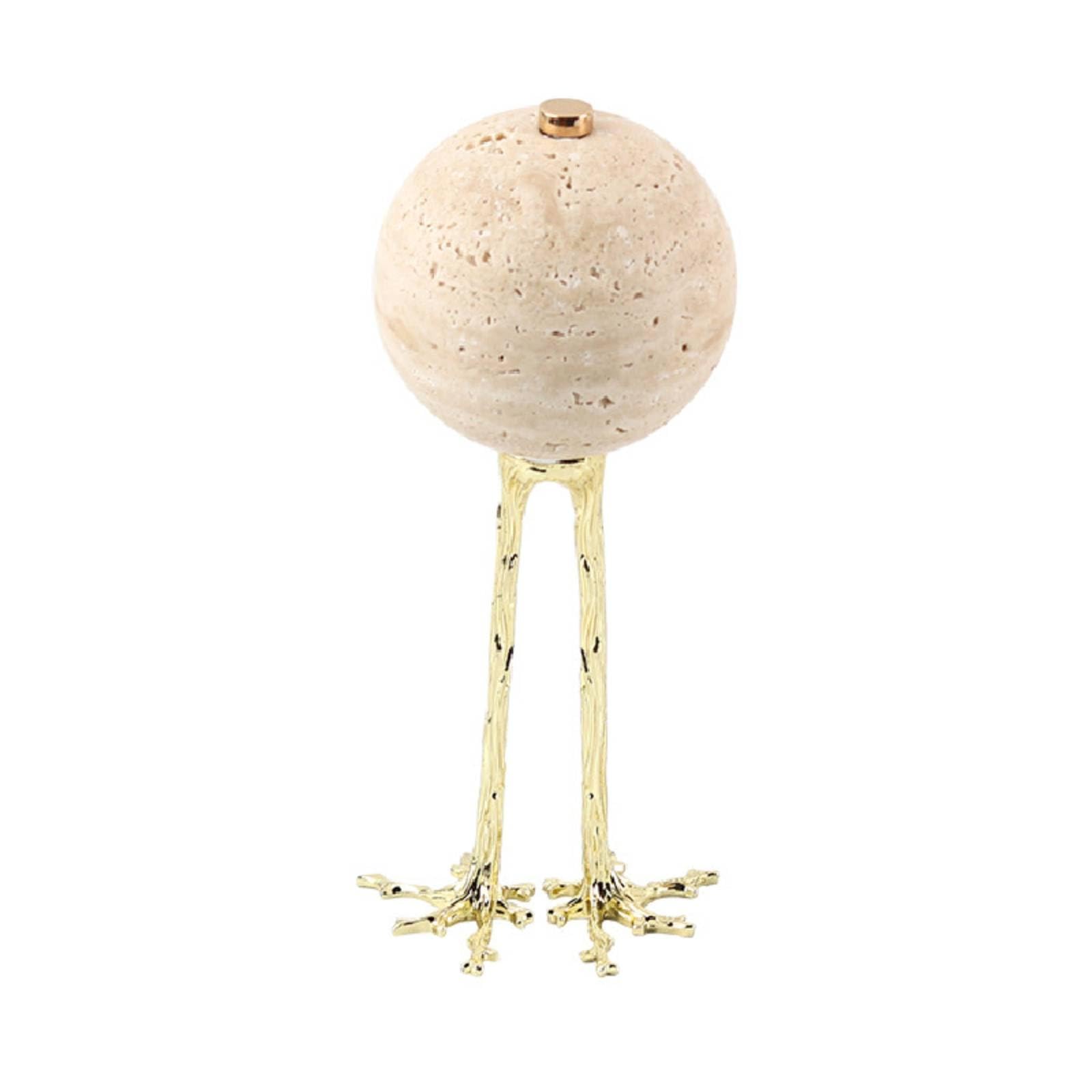 Decorazione da Credenza Scultura da Tavolo Ornamento Moderno Oggetto d'Arredo Statuetta Artistica in Lega con Sfera Effetto Pietra E Supporto, Alto