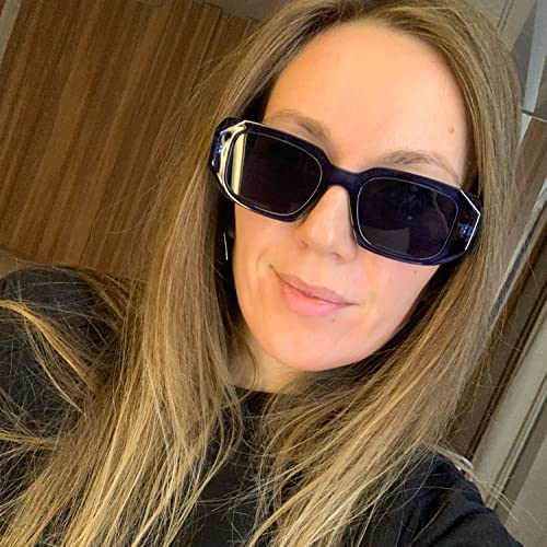 Trendy Rectangle Sunglasses for Women Men Retro 90s Thick Frame Sun Glasses Y2K Shades Accessories4