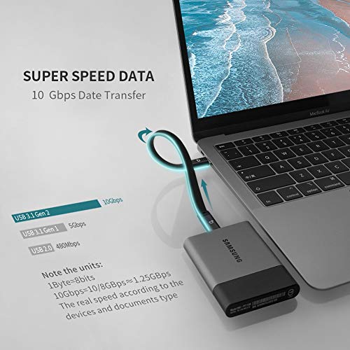 image for DockCase USB C to USB C Cable (0.72ft), 3.1 Gen 2 10Gbps 100W 4K Video
