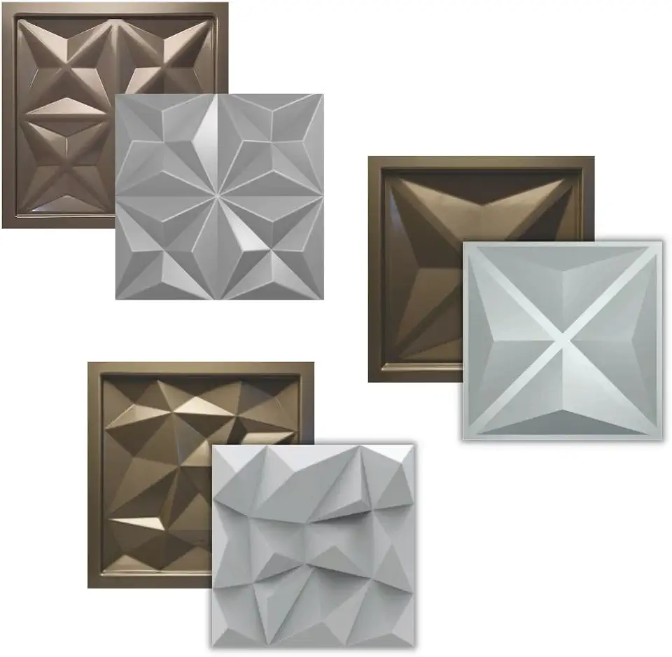 Kit 3 Formas Para Gesso 3d Molde Para Revestimento em Gesso