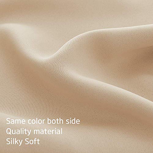 Nicetown Short Cafe Curtain Panles - Home Decor Rod Pocket Tiers 36 Inches Length Curtains For Small Window/Kitchen/Bathroom/Nursery (2 Panels, 29" Wide Each Panel, Biscotti Beige) #TOP3