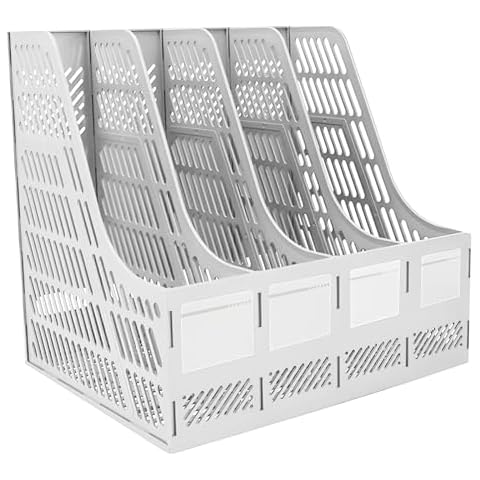 Elezeal A4 Magazine File Holder with 4 Compartments Cover