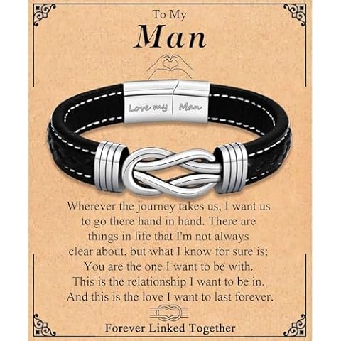 TEVOP Engraved Leather Bracelet for Him Cover