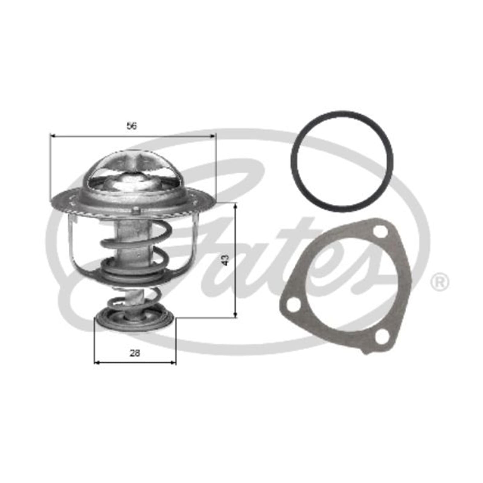 GATES TH31276G1 Termostato motore senza alloggiamento con guarnizioni 77°C Compatibilità con MITSUBISHI L 200 K7T, K6T PAJERO II V3W, V2W, V4W PAJERO III V7W, V6W L 200 / Triton Pick-up KAT, KBT