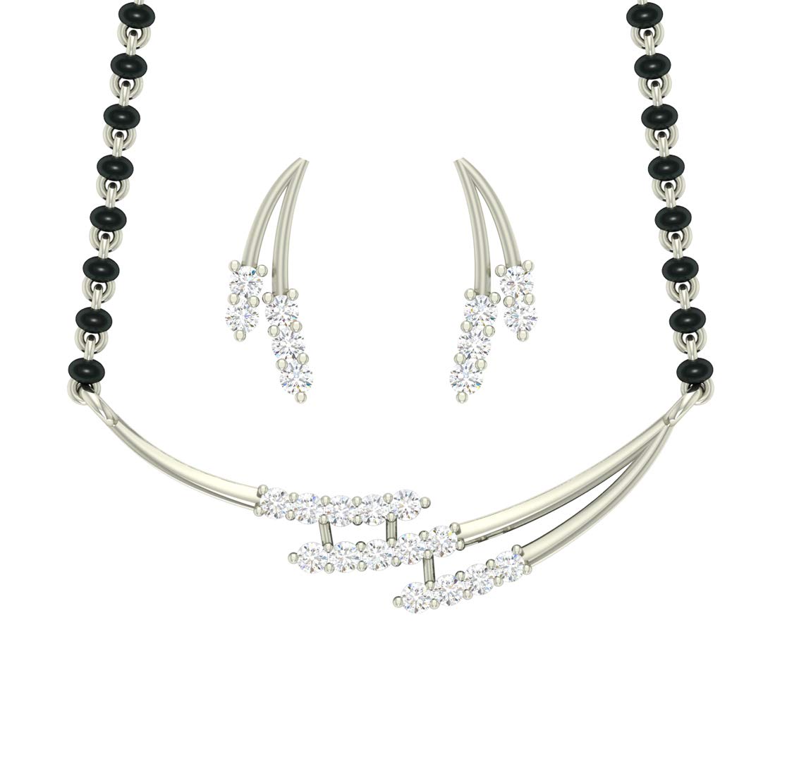 CLARA 925 Sterling Silver Isla Mangalsutra Tanmaniya Pendant Earring Jewellery Set with Chain Gift for Women and Girls (B084G9H2Z2) Amazon Price History, Amazon Price Tracker