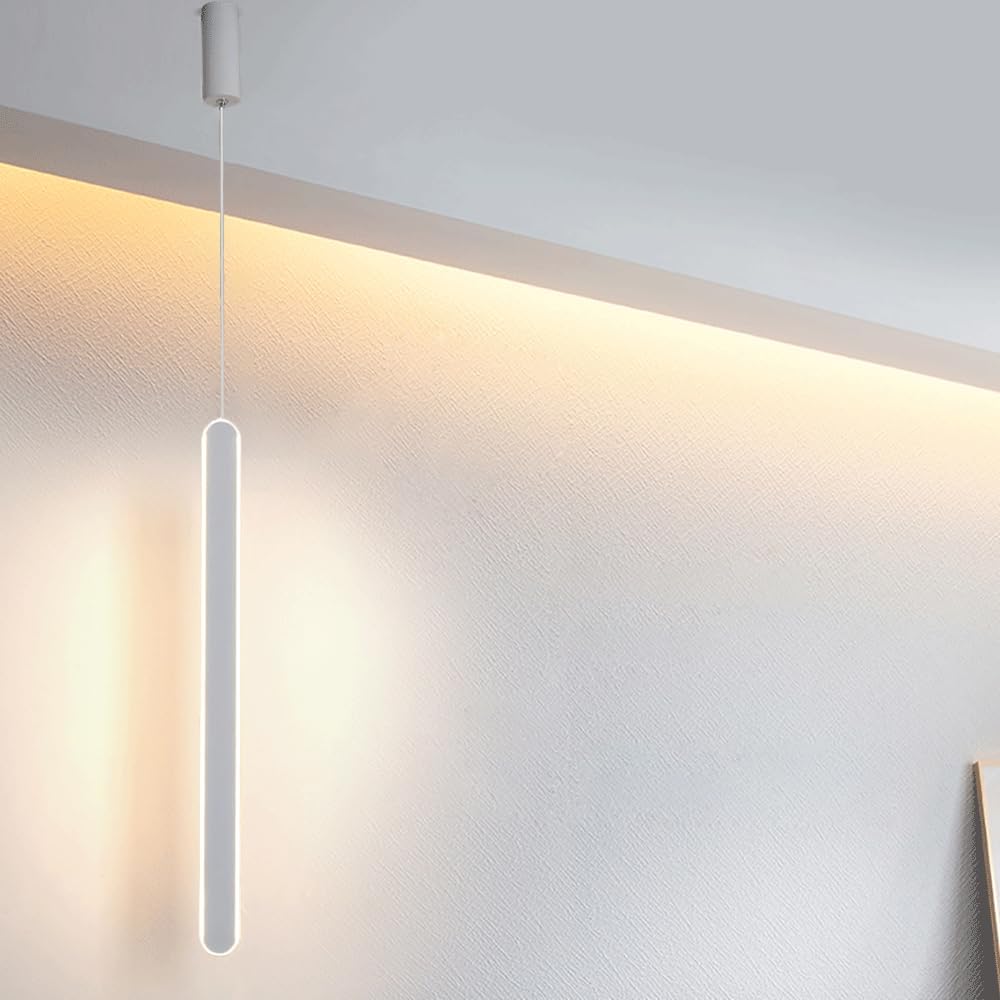 Suspension Blanche À Longue Bande, Lampe Suspendue Linéaire En Métal Avec Abat-Jour En Silicone, Lustre Led Moderne, Lampes À Suspension De Chevet, Lampes D'Intérieur Ultra-Minces Pour Chambre