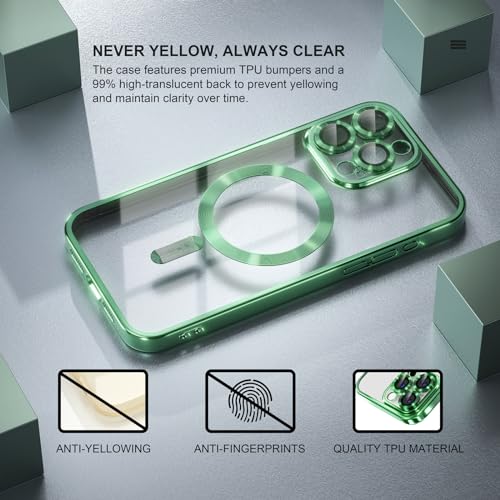 Image of Misea Magnetic for iPhone 15 Pro Max Case Compatible with MagSafe Green